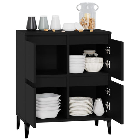 vidaXL Sideboard Schwarz 60x35x70 cm Holzwerkstoff