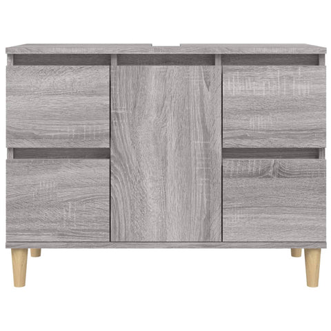 vidaXL Waschbeckenunterschrank Grau Sonoma 80x33x60 cm Holzwerkstoff