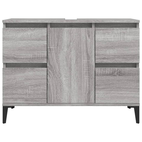 vidaXL Waschbeckenunterschrank Grau Sonoma 80x33x60 cm Holzwerkstoff