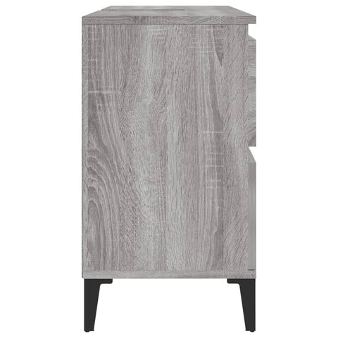 vidaXL Waschbeckenunterschrank Grau Sonoma 80x33x60 cm Holzwerkstoff