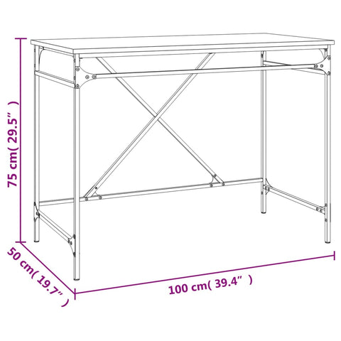 vidaXL Schreibtisch Schwarz 100x50x75 cm Holzwerkstoff und Eisen