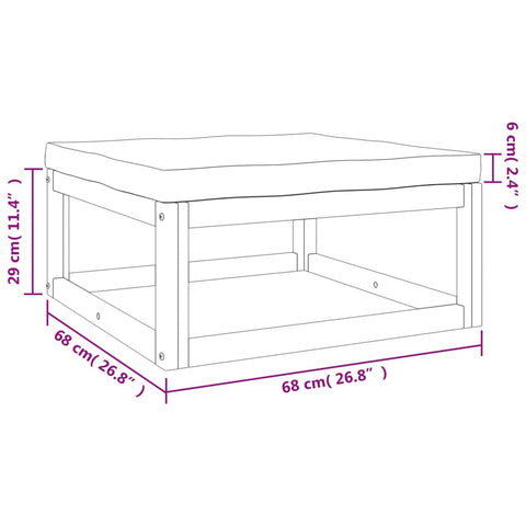 10-tlg. Garten-Lounge-Set mit Hellgrauen Kissen Massivholz