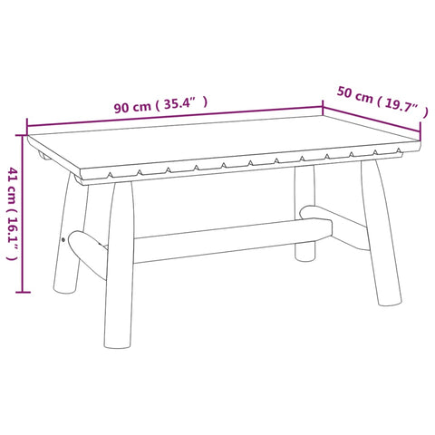 vidaXL Couchtisch 90x50x41 cm Massivholz Fichte