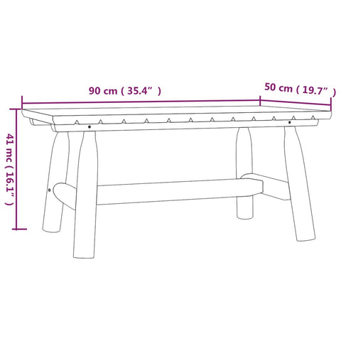 vidaXL Couchtisch 90x50x41 cm Massivholz Fichte