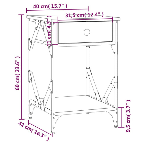 vidaXL Nachttisch Schwarz 40x42x60 cm Holzwerkstoff