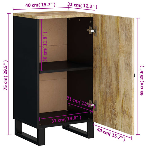 vidaXL Sideboard mit Tür 40x31x75 cm Massivholz Mango