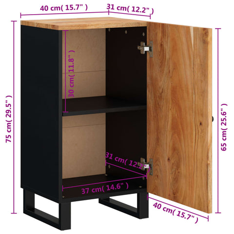 vidaXL Sideboard mit Tür 40x31x75 cm Massivholz Akazie