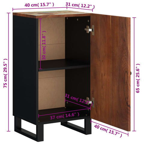 vidaXL Sideboard mit Tür 40x31x75 cm Altholz Massiv