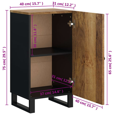 vidaXL Sideboard mit Tür 40x31x75 cm Massivholz Mango