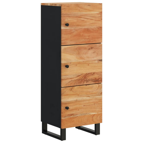 vidaXL Highboard mit 3 Türen 40x33x110 cm Massivholz Akazie & Eisen