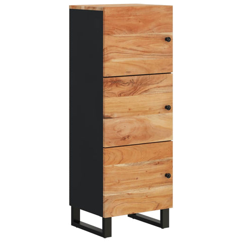 vidaXL Highboard mit 3 Türen 40x33x110 cm Massivholz Akazie & Eisen