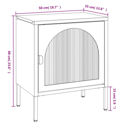 vidaXL Nachttisch Schwarz 50x35x60 cm Glas und Stahl