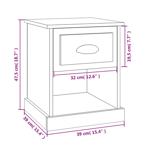 vidaXL Nachttisch Schwarz 39x39x47,5 cm Holzwerkstoff