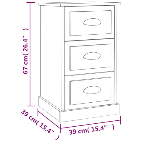 vidaXL Nachttisch Schwarz 39x39x67 cm Holzwerkstoff