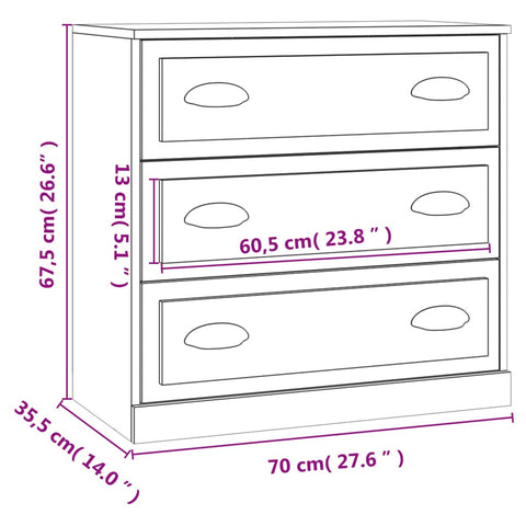 vidaXL Sideboard Braun Eichen-Optik 70x35,5x67,5 cm Holzwerkstoff