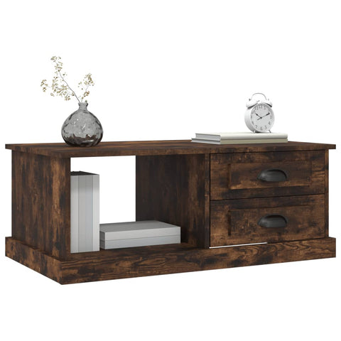 vidaXL Couchtisch Räuchereiche 90x50x35 cm Holzwerkstoff