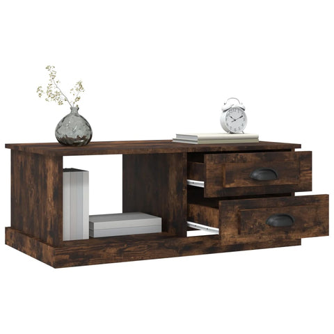 vidaXL Couchtisch Räuchereiche 90x50x35 cm Holzwerkstoff