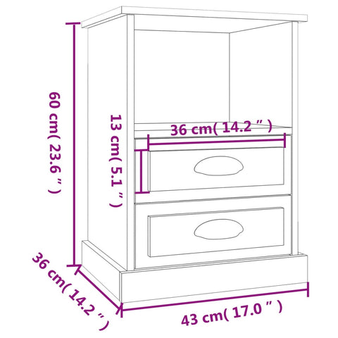 vidaXL Nachttisch Betongrau 43x36x60 cm