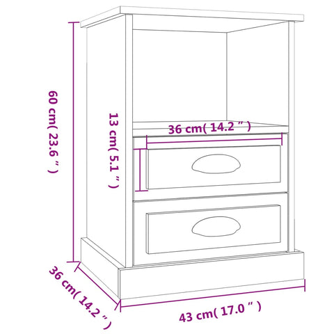 vidaXL Nachttische 2 Stk. Betongrau 43x36x60 cm