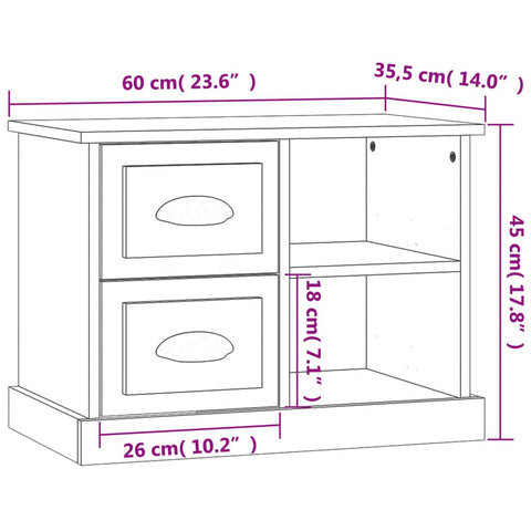 vidaXL Nachttisch Sonoma-Eiche 60x35,5x45 cm