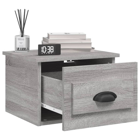 vidaXL Wand-Nachttische 2 Stk. Grau Sonoma 41,5x36x28 cm