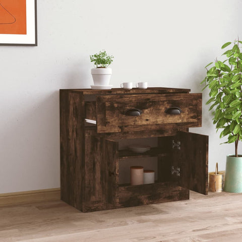 vidaXL Sideboard Räuchereiche 70x35,5x67,5 cm Holzwerkstoff