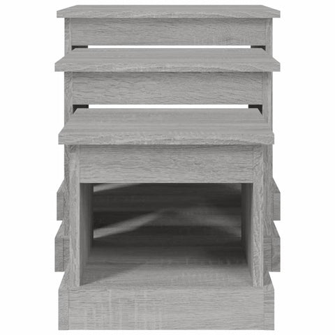 vidaXL Couchtische 3 Stk. Grau Sonoma Holzwerkstoff