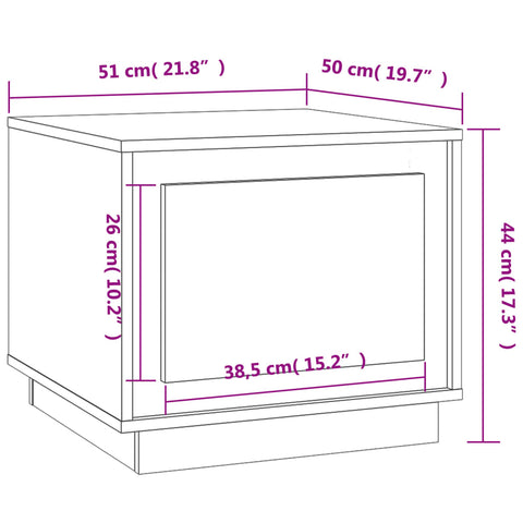 vidaXL Couchtisch Weiß 51x50x44 cm Holzwerkstoff