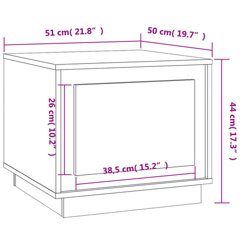 vidaXL Couchtisch Hochglanz-Weiß 51x50x44 cm Holzwerkstoff