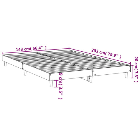 Bettgestell Schwarz 140x200 cm Holzwerkstoff