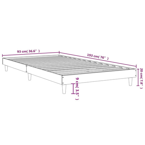 Bettgestell ohne Matratze Sonoma-Eiche 90x190 cm Holzwerkstoff