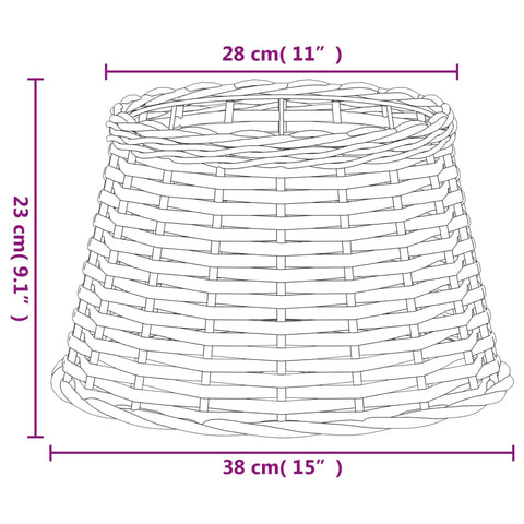 Lampenschirm Weiß Ø38x23 cm Korbweide