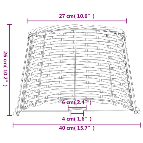 Lampenschirm Braun Ø40x26 cm Korbweide