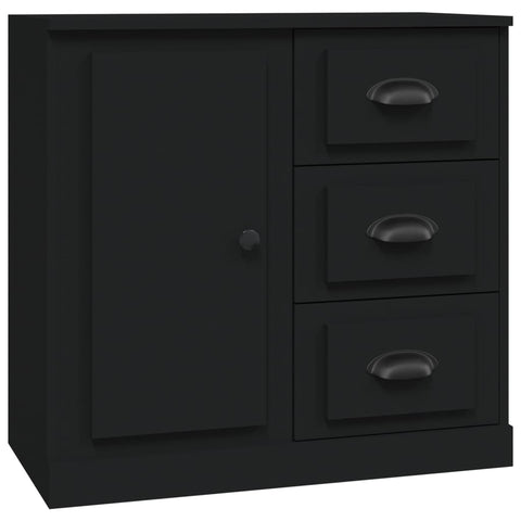 vidaXL Sideboards 2 Stk. Schwarz Holzwerkstoff