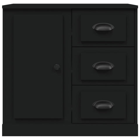 vidaXL Sideboards 2 Stk. Schwarz Holzwerkstoff