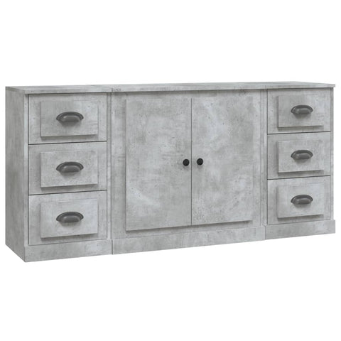 vidaXL Sideboards 3 Stk. Betongrau Holzwerkstoff