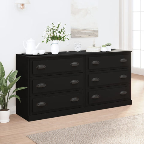 Sideboards 2 Stk. Schwarz Holzwerkstoff