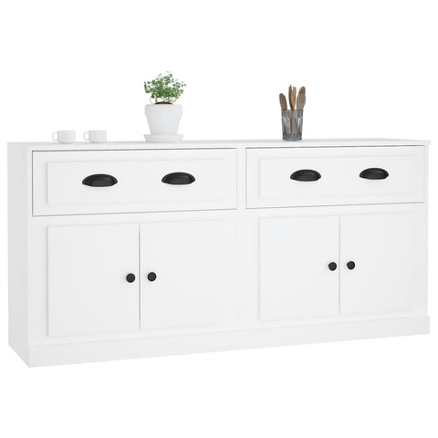 vidaXL Sideboards 2 Stk. Weiß Holzwerkstoff