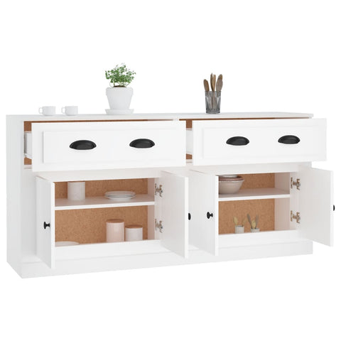 vidaXL Sideboards 2 Stk. Weiß Holzwerkstoff