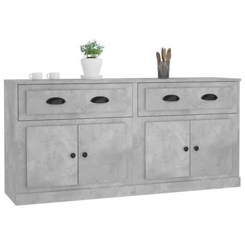 vidaXL Sideboards 2 Stk. Betongrau Holzwerkstoff