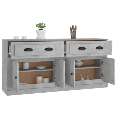 vidaXL Sideboards 2 Stk. Betongrau Holzwerkstoff