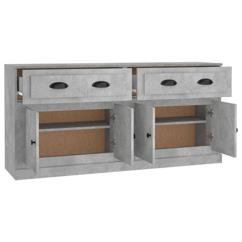 vidaXL Sideboards 2 Stk. Betongrau Holzwerkstoff