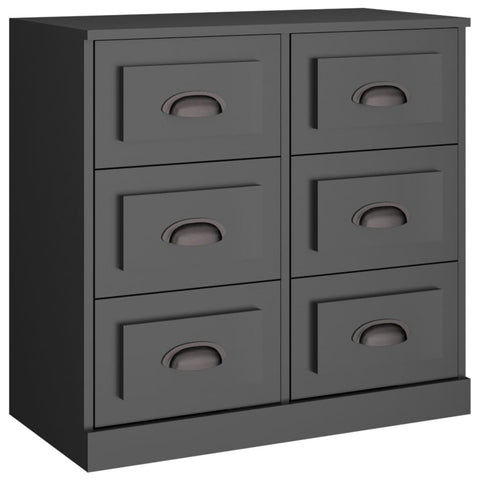 vidaXL Sideboards 2 Stk. Schwarz Holzwerkstoff