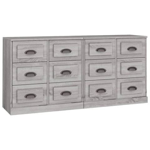 vidaXL Sideboards 2 Stk. Grau Sonoma Holzwerkstoff