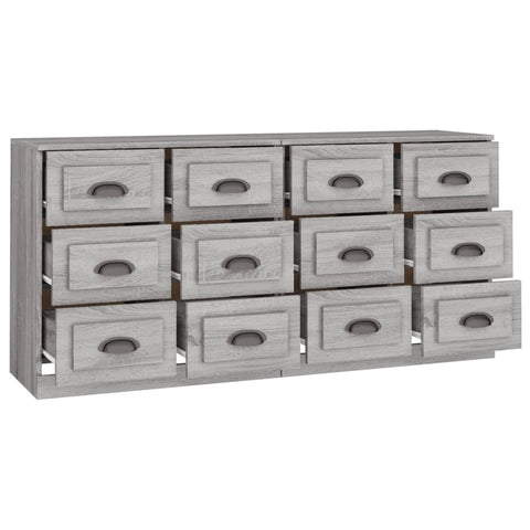 vidaXL Sideboards 2 Stk. Grau Sonoma Holzwerkstoff