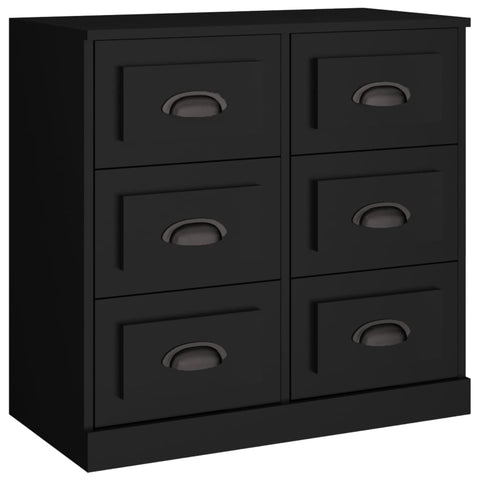 vidaXL Sideboards 3 Stk. Schwarz Holzwerkstoff