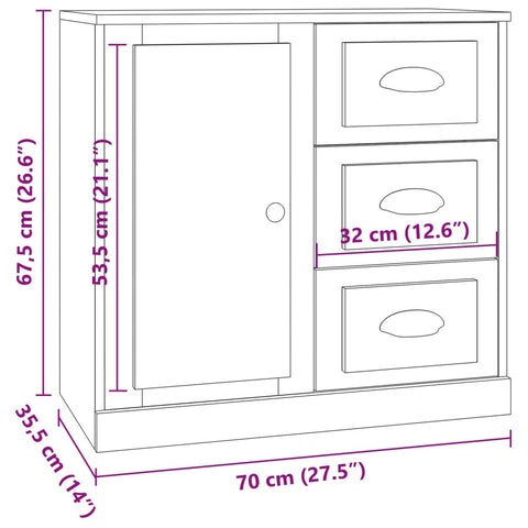 Sideboards 3 Stk. Betongrau Holzwerkstoff