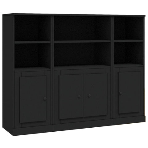 Highboards 3 Stk. Schwarz Holzwerkstoff