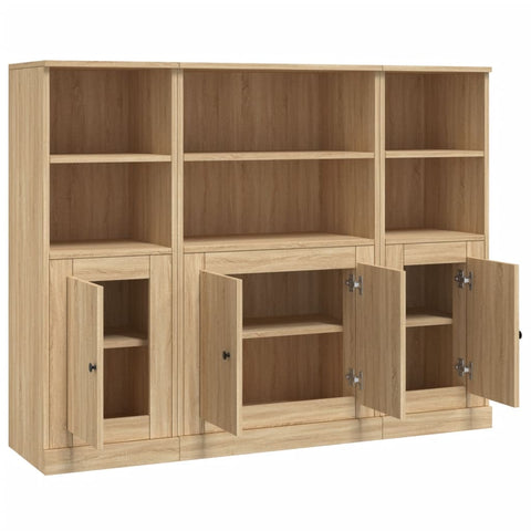 Highboards 3 Stk. Sonoma-Eiche Holzwerkstoff