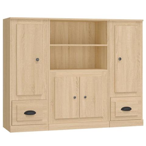 Highboards 3 Stk. Sonoma-Eiche Holzwerkstoff